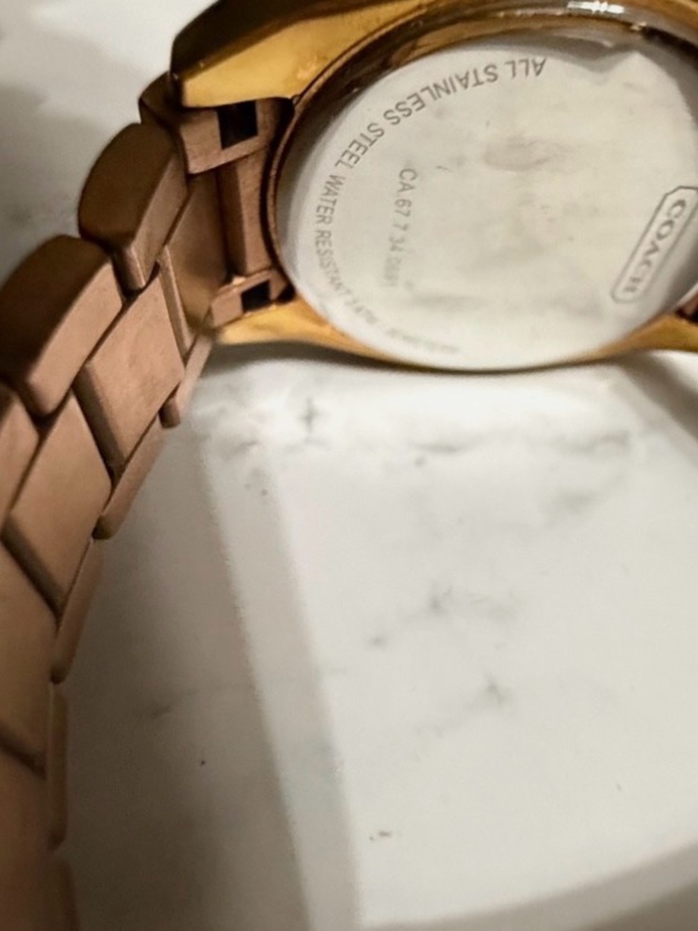 Coach Rose Gold-Tone Signature Link Watch - Picture 8 of 10